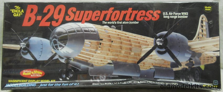 Guillows 1/32 B-29 Superfortress Enola Gay - 53 Inch Wingspan, 2005 plastic model kit